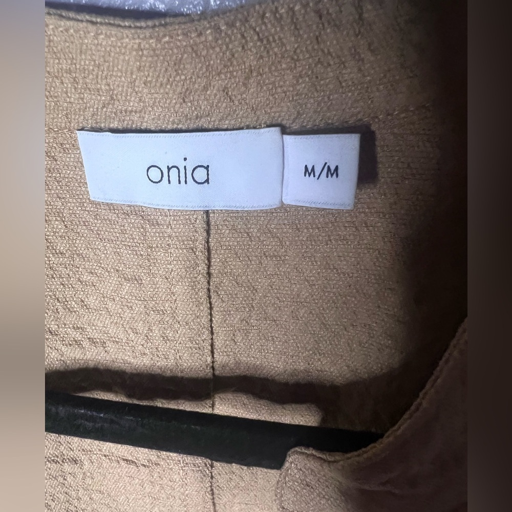 Onia | NWT women’s medium | gauze button down romper in sand, long sleeve - Picture 2 of 6